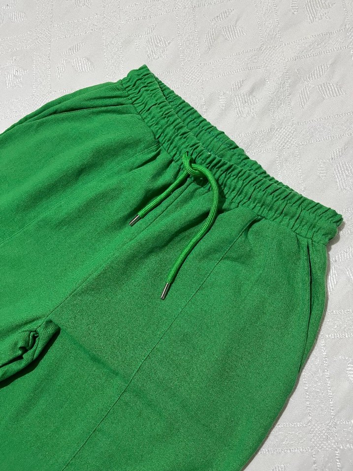 Yeşil Keten Kadın Takım Elbise - Görsel 3