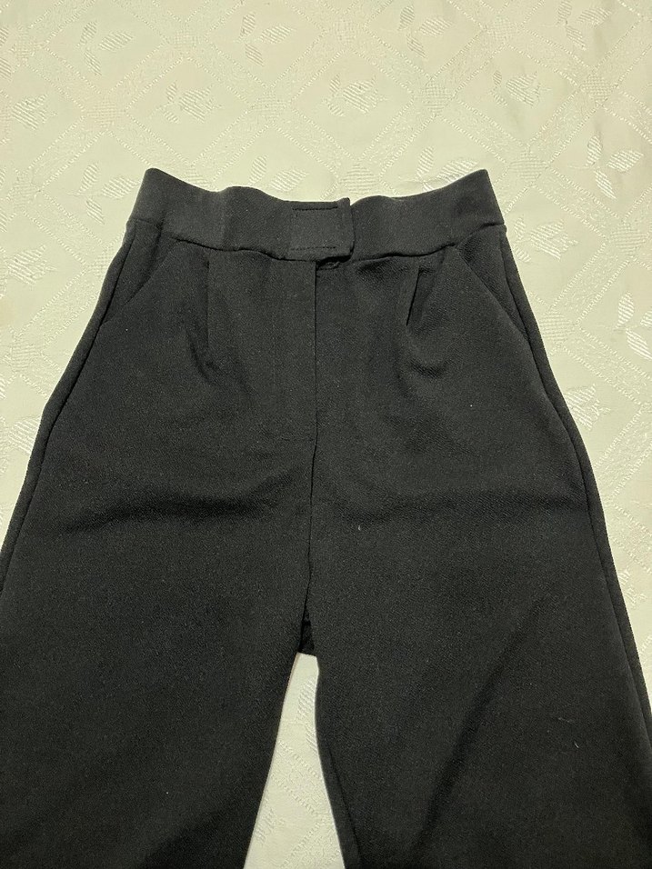 Cırt Cırtlı Siyah Kadın Kumaş Pantolon - Görsel 3