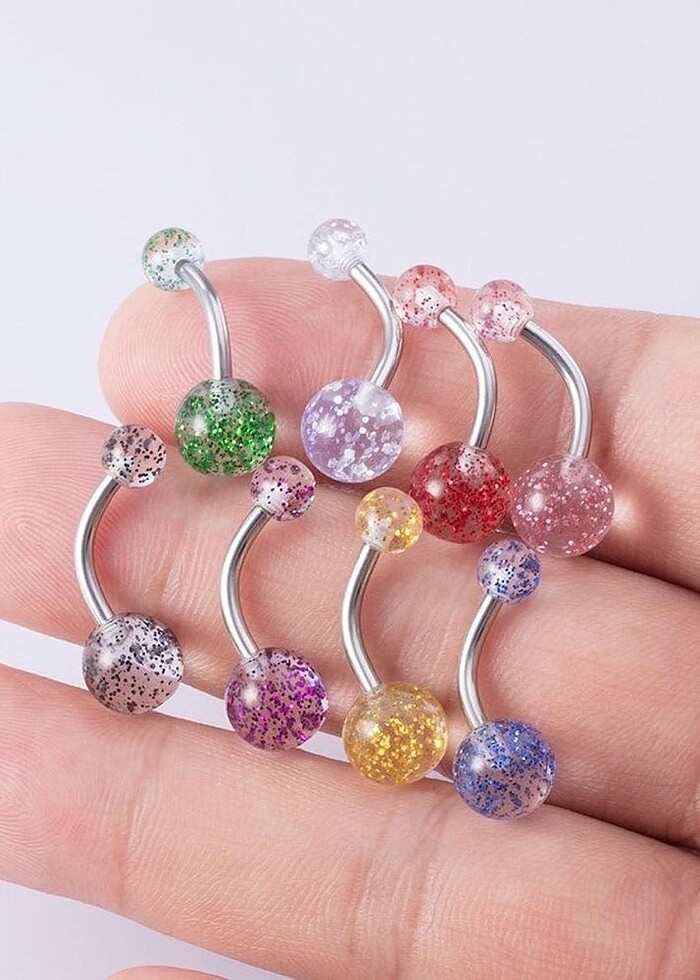 Titayum Parıltılı göbek piercing - Görsel 4