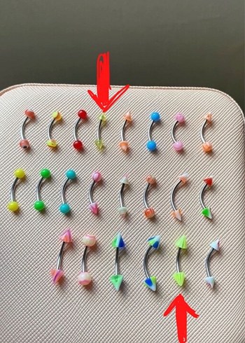 Renkli Boncuklu Kadın Piercing Seti