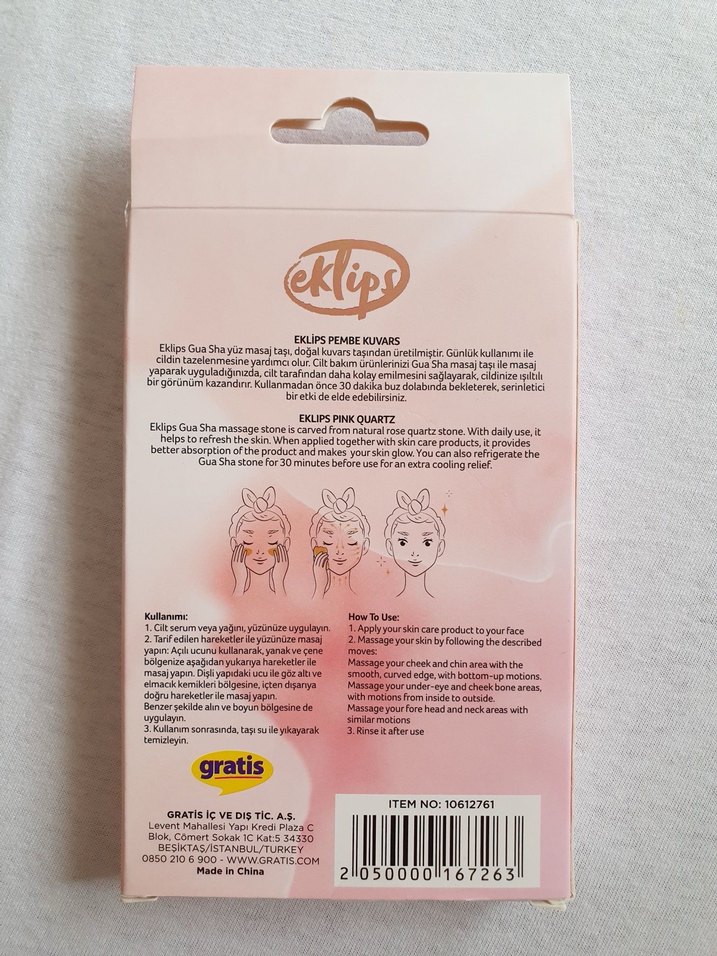 Eklips Gua Sha Masaj Aleti Pembe Kuvars - Görsel 5