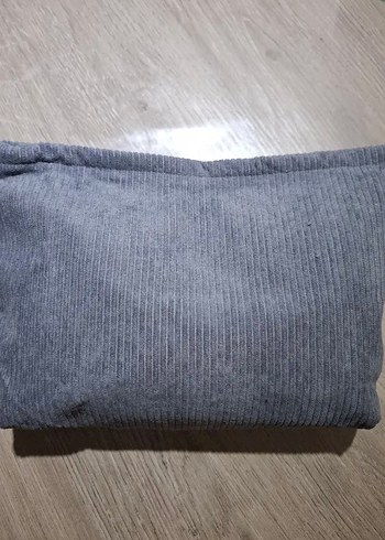 Avon Gri Pileli Keten Kadın Makyaj Çantası