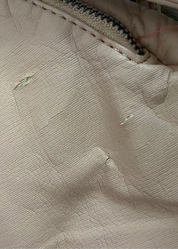 Bej Deri Kadın Çanta Fermuarlı - Görsel 6