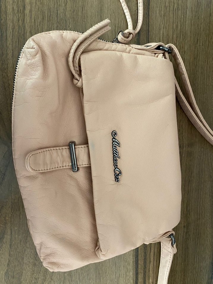 Bej Deri Kadın Çanta Fermuarlı - Görsel 2