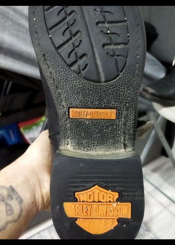41 Beden Siyah Deri Tokalı Biker Çizme Orijinal Harley Davidson markadır