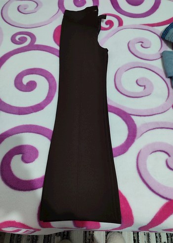 Kadın kahverengi Elastik Kumaş Pantolon - Görsel 2