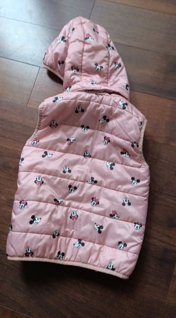 Kızlar için Pembe Kapüşonlu Fermuarlı Yelek - Görsel 2