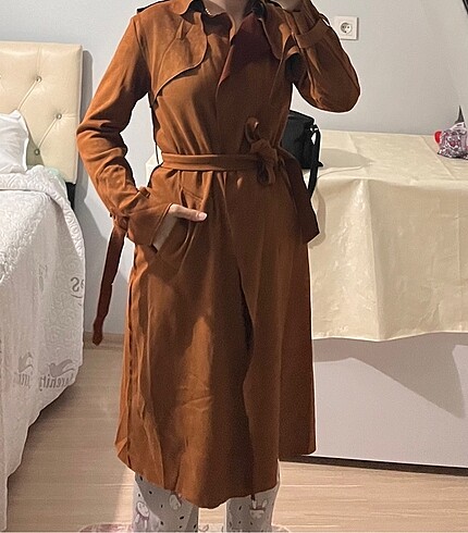 l Beden Süet kaban trenchcoat
