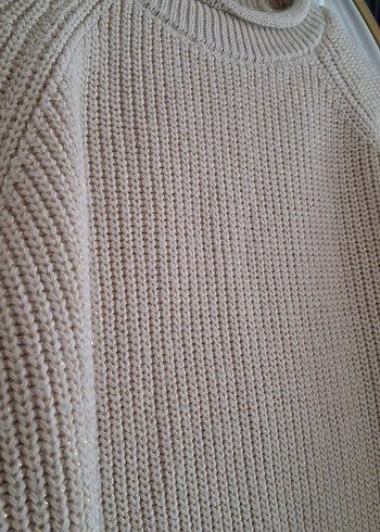 Bej Kadın Triko Bisiklet Yaka Kazak - Görsel 2