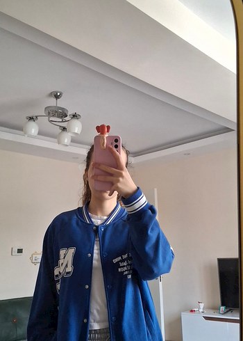 Mavi Uzun Kollu Kadın Spor Ceket - Görsel 4