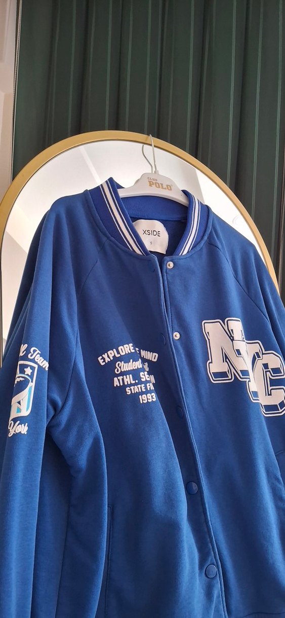 Mavi Uzun Kollu Kadın Spor Ceket - Görsel 2