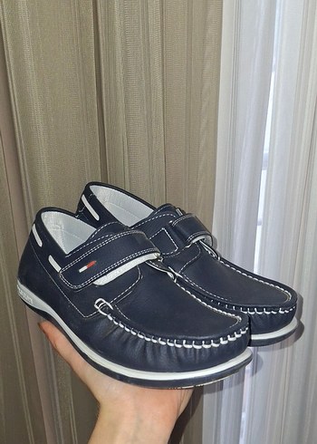 Erkek Çocuk Koyu Mavi Tokalı Spor Ayakkabı - Görsel 2