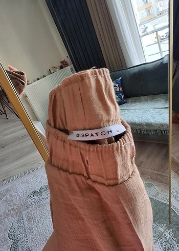 Bej Rahat Kesim Keten Kadın Pantolon - Görsel 3