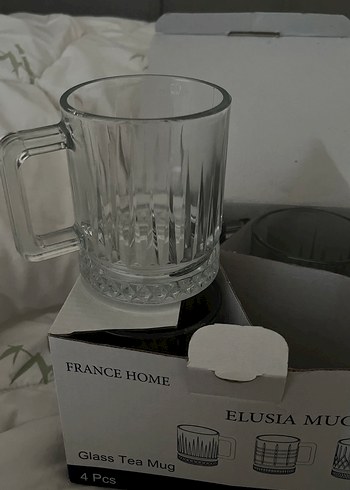 Madame Coco Rancehome Elusia Beyaz Cam Çay Bardağı Seti