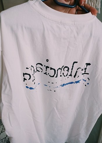 xl Beden orjinal Beyaz Balencias Baskılı Kadın Tişört
