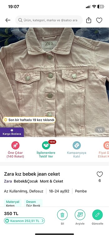 Zara kot ceket