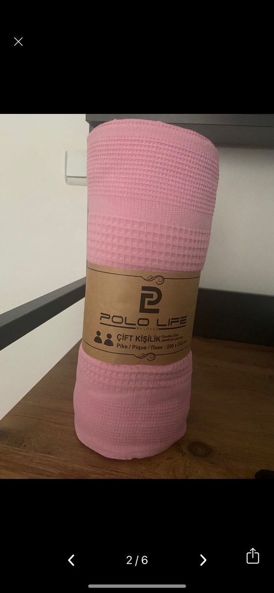 Pembe Bohem Örgü Pamuklu pike - Görsel 2