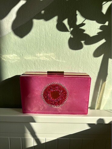 Pembe Clutch Çanta