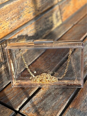 Beden beyaz Renk Şeffaf Clutch Çanta