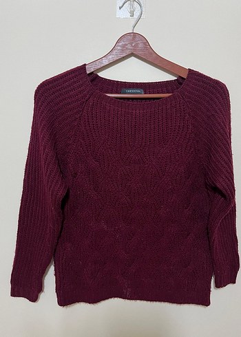 Bordo Kadın Triko Kazak - Görsel 2