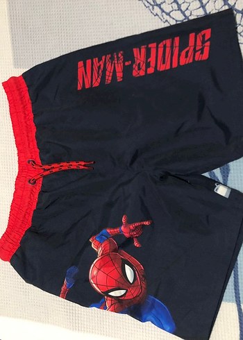 Erkek Çocuk Spiderman Baskılı Fermuarlı Şort mayo 3 adet