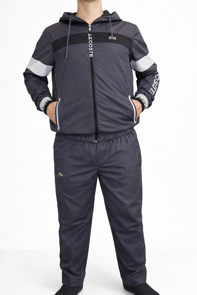 Lacoste Antrasit Erkek Kapüşonlu Eşofman - Görsel 3