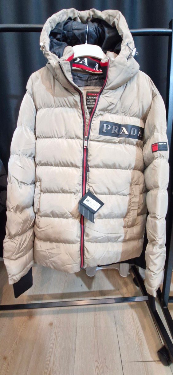 Bej Prada Kapüşonlu Erkek Mont - Görsel 3