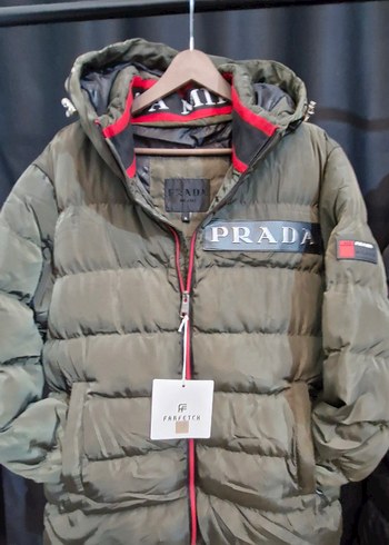 Prada Kapüşonlu Erkek Mont Haki - Görsel 3