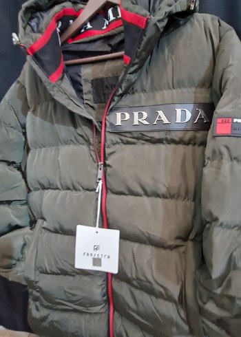 Prada Kapüşonlu Erkek Mont Haki - Görsel 4