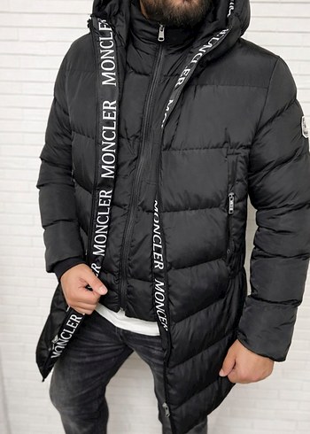 Moncler Siyah Fermuarlı Erkek Mont Uzun - Görsel 3