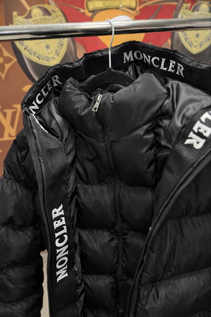 Moncler Siyah Fermuarlı Erkek Mont Uzun - Görsel 4