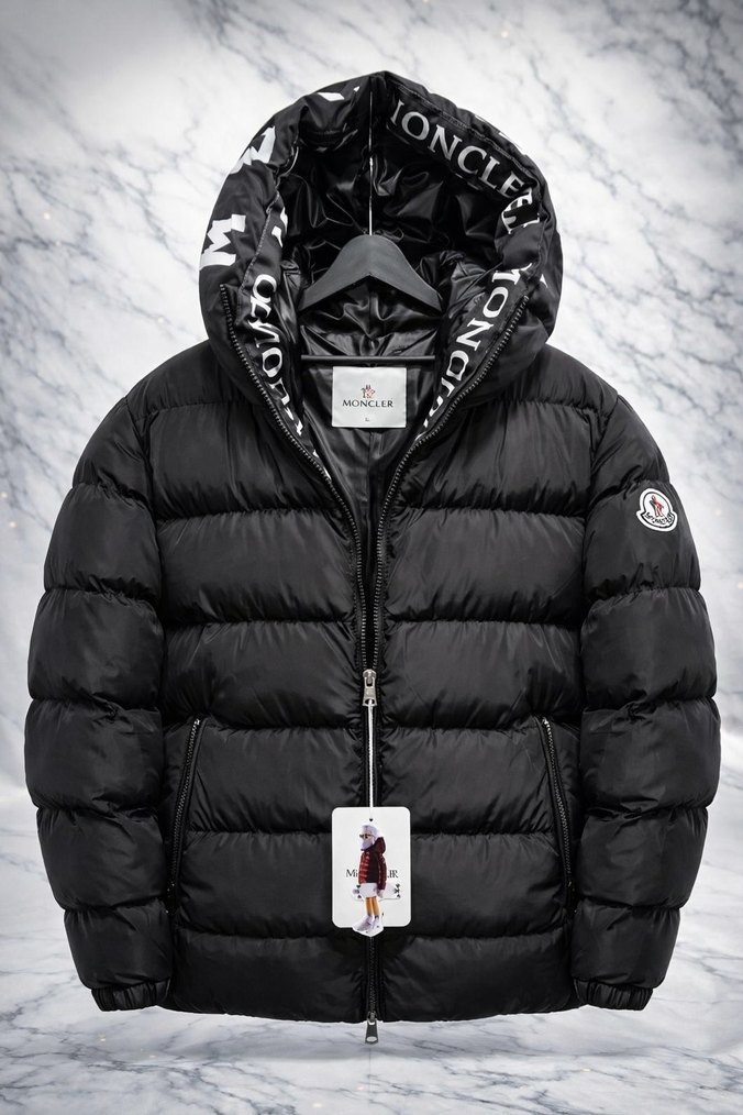 Moncler Erkek Siyah Fermuarlı Kısa Mont - Görsel 2