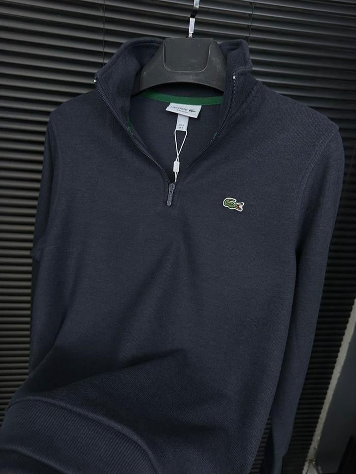 Lacoste Erkek Lacivert Fermuarlı Sweatshirt - Görsel 2