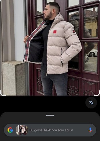 Hugo Beyaz Kapüşonlu Erkek Mont - Görsel 2