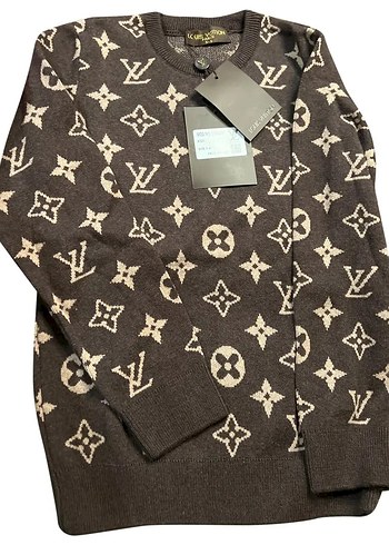 Kadın Kahverengi Desenli Triko Kazak - Görsel 3