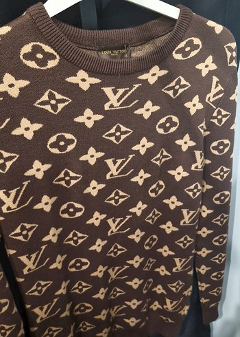 Kadın Kahverengi Desenli Triko Kazak - Görsel 4