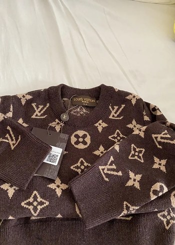 Kadın Kahverengi Desenli Triko Kazak - Görsel 2