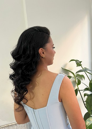 Işıltılı Mavi Uzun Abiye Elbise - Görsel 3