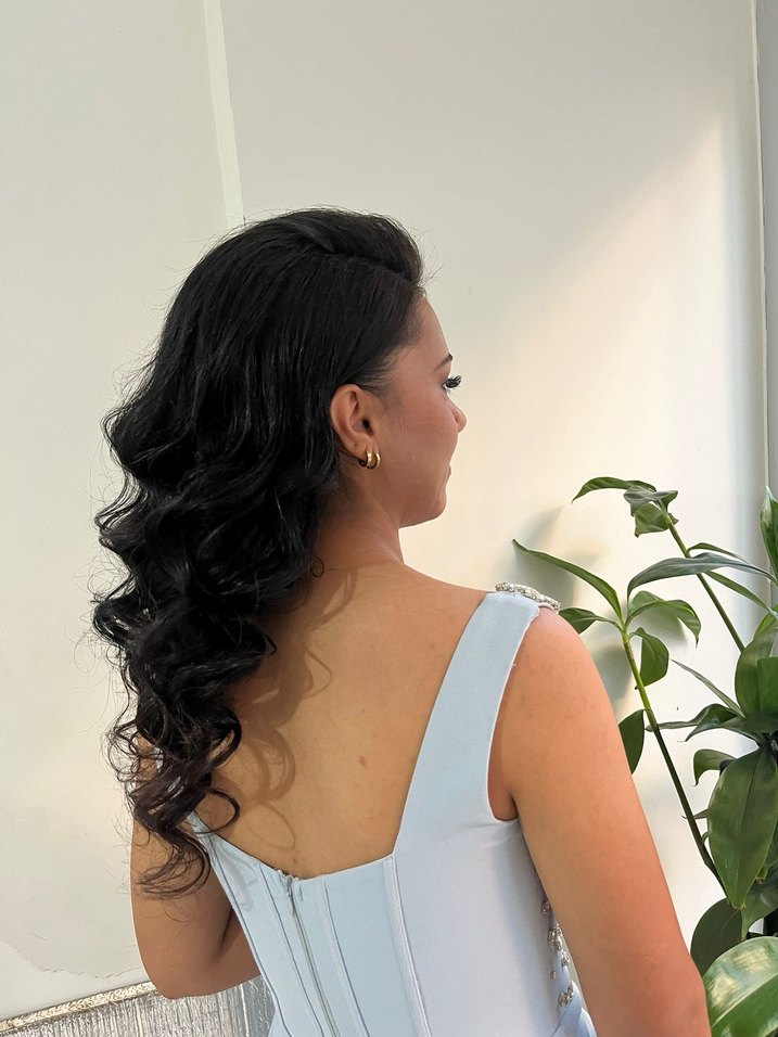 Işıltılı Mavi Uzun Abiye Elbise - Görsel 3