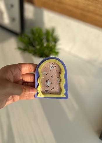 Büyük Boy Mor-Sarı Çerçeve Magnet