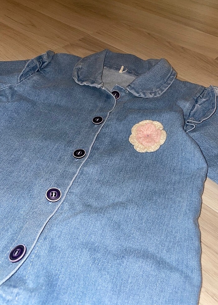 Kız bebek kot tulum - Görsel 2