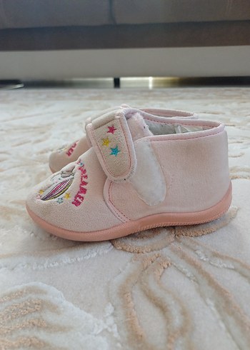 Kız Çocuk Pembe Polar Terlik Velcro - Görsel 3