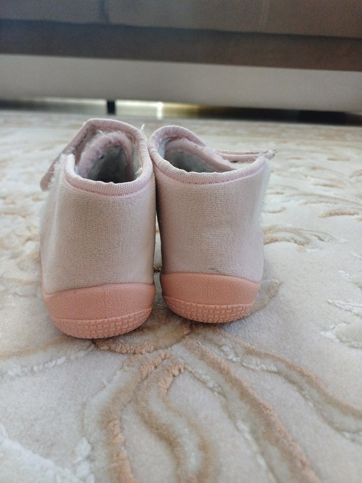 Kız Çocuk Pembe Polar Terlik Velcro - Görsel 4