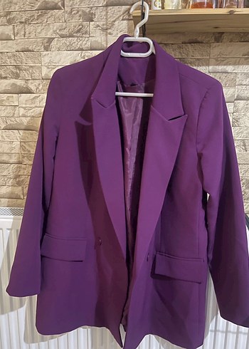 Diğer Mor Dugmeli Kadin Blazer Ceket