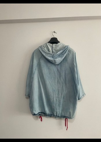 m Beden Düğmeli Cep Detaylı Uzun Kol Denim Ceket