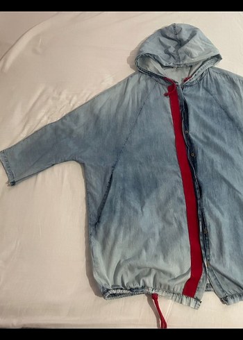 m Beden mavi Renk Düğmeli Cep Detaylı Uzun Kol Denim Ceket