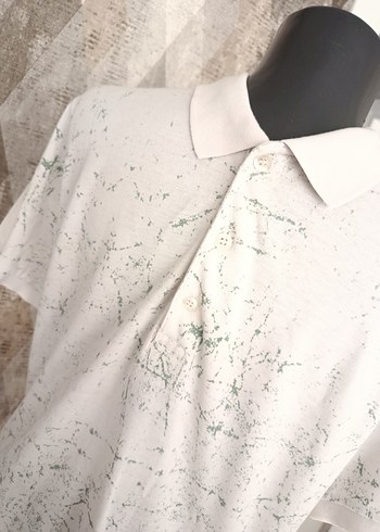Beyaz haki Desenli Erkek Polo Tişört - Görsel 2