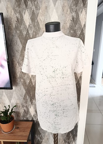 Beyaz haki Desenli Erkek Polo Tişört - Görsel 4