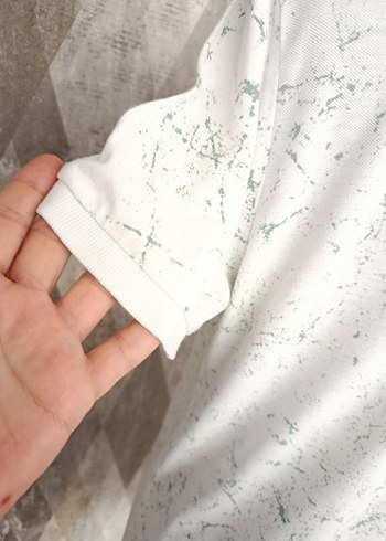 Beyaz haki Desenli Erkek Polo Tişört - Görsel 3