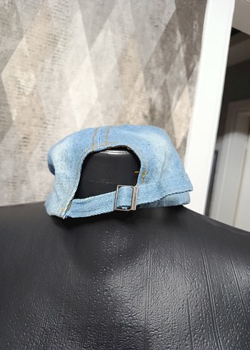Mavi taşlı Jean Kadın Şapka - Görsel 3